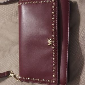 Maroon red Micheal Kors crossbows purse